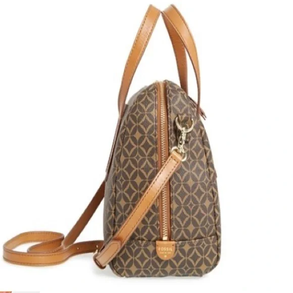 Fossil Sydney Satchel Crossbody - Brown & Tan - GUC - Picture 11 of 11